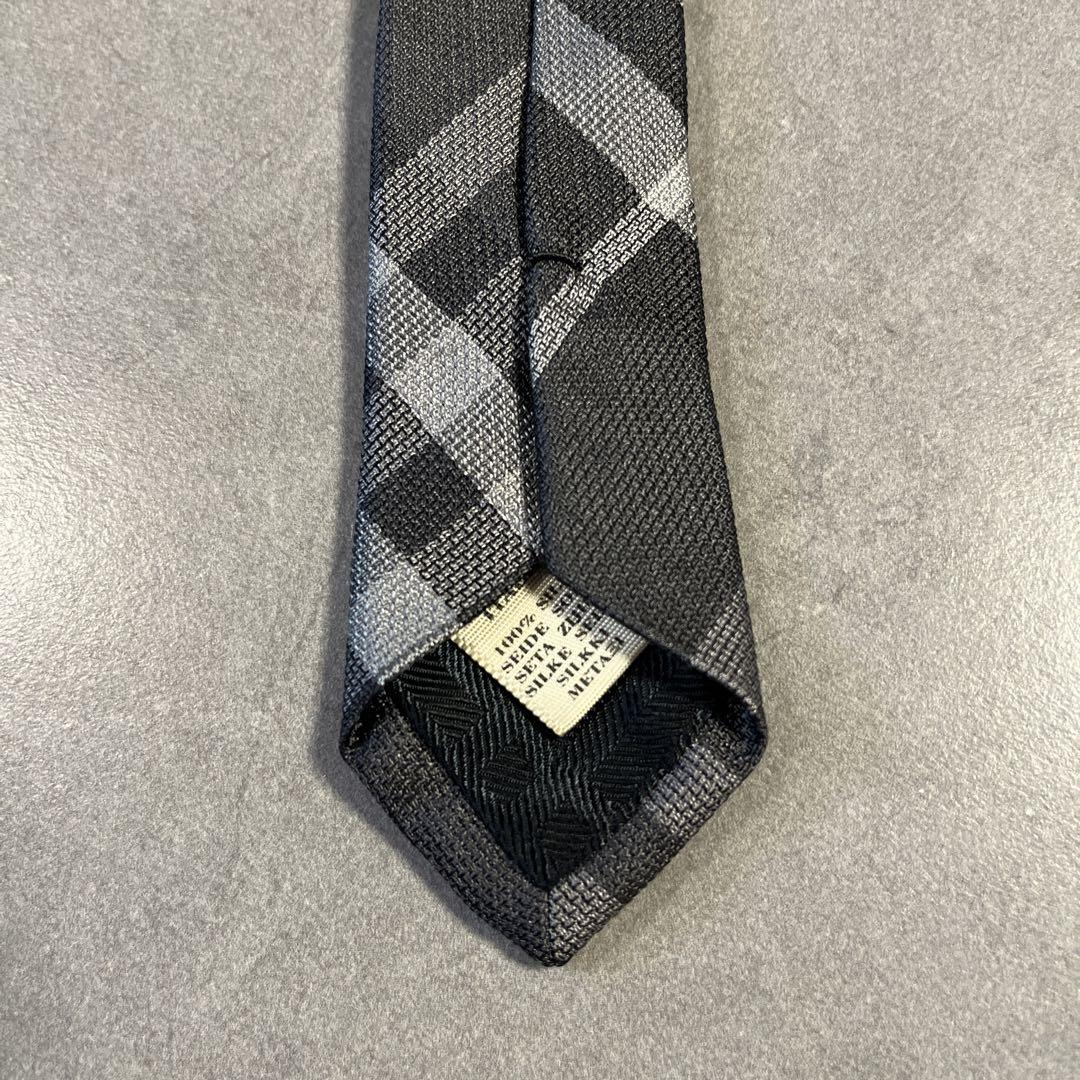 BURBERRY チェック柄 ネクタイ ブラック/グレー