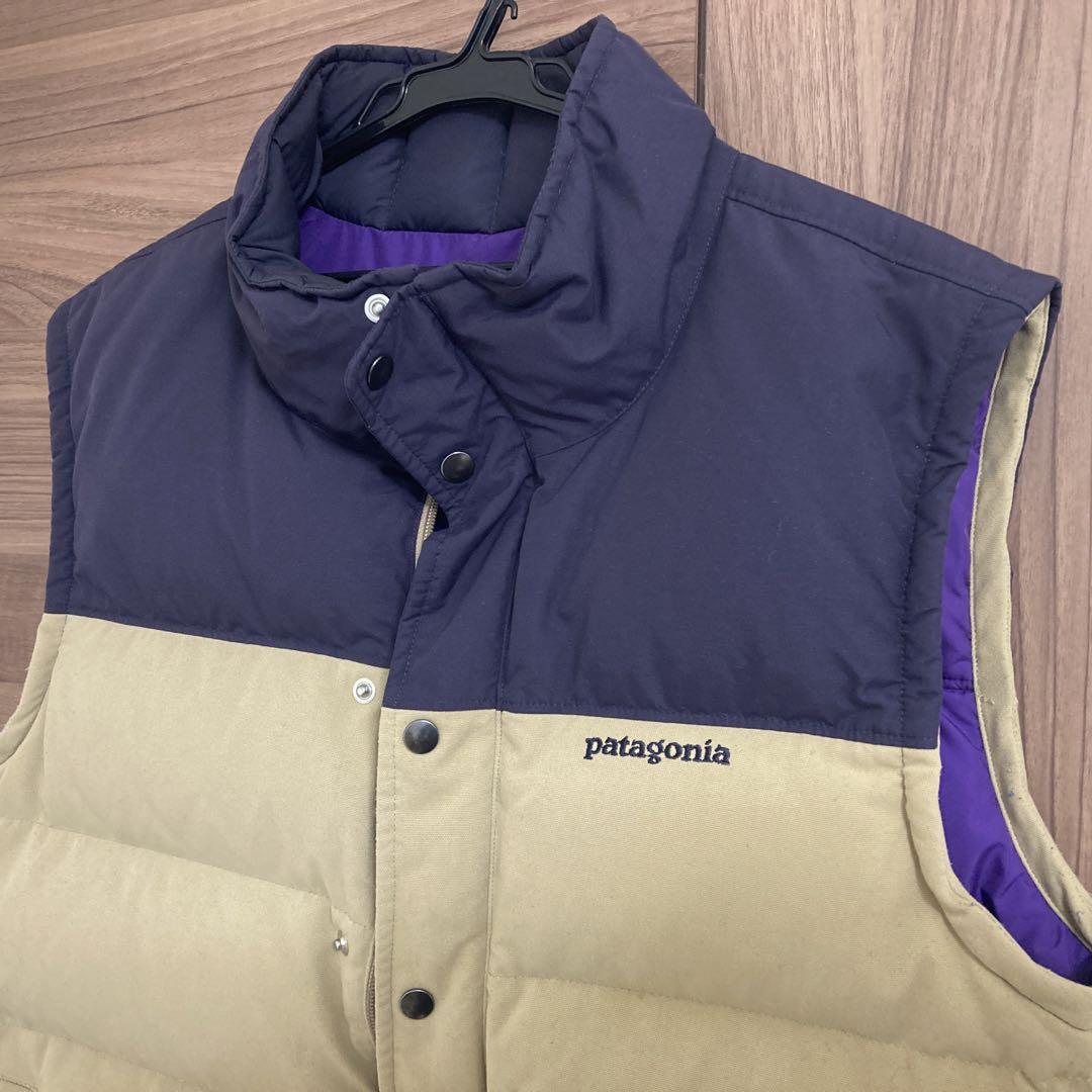 patagonia ダウンベスト ベージュ・ネイビー