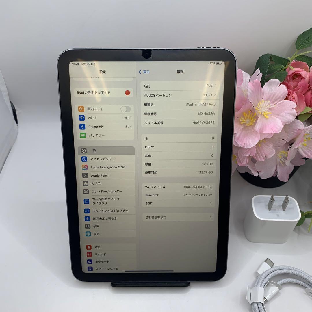 iPad Mini (A17Pro) 128Gb グレーWi-Fi版送料無料