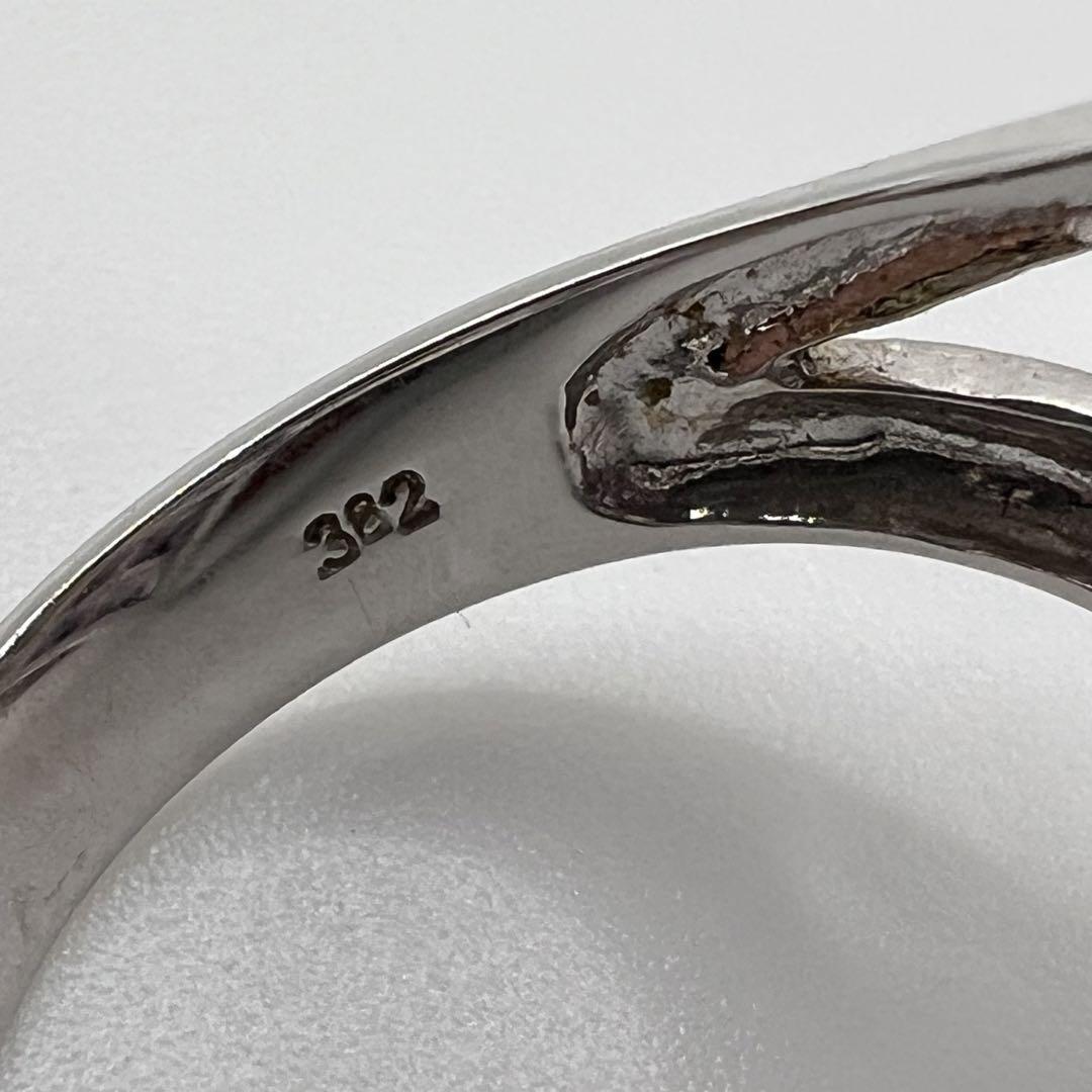 値下げ　K14 ホワイトゴールド スクエアカット　アメジスト3.82ct 12号