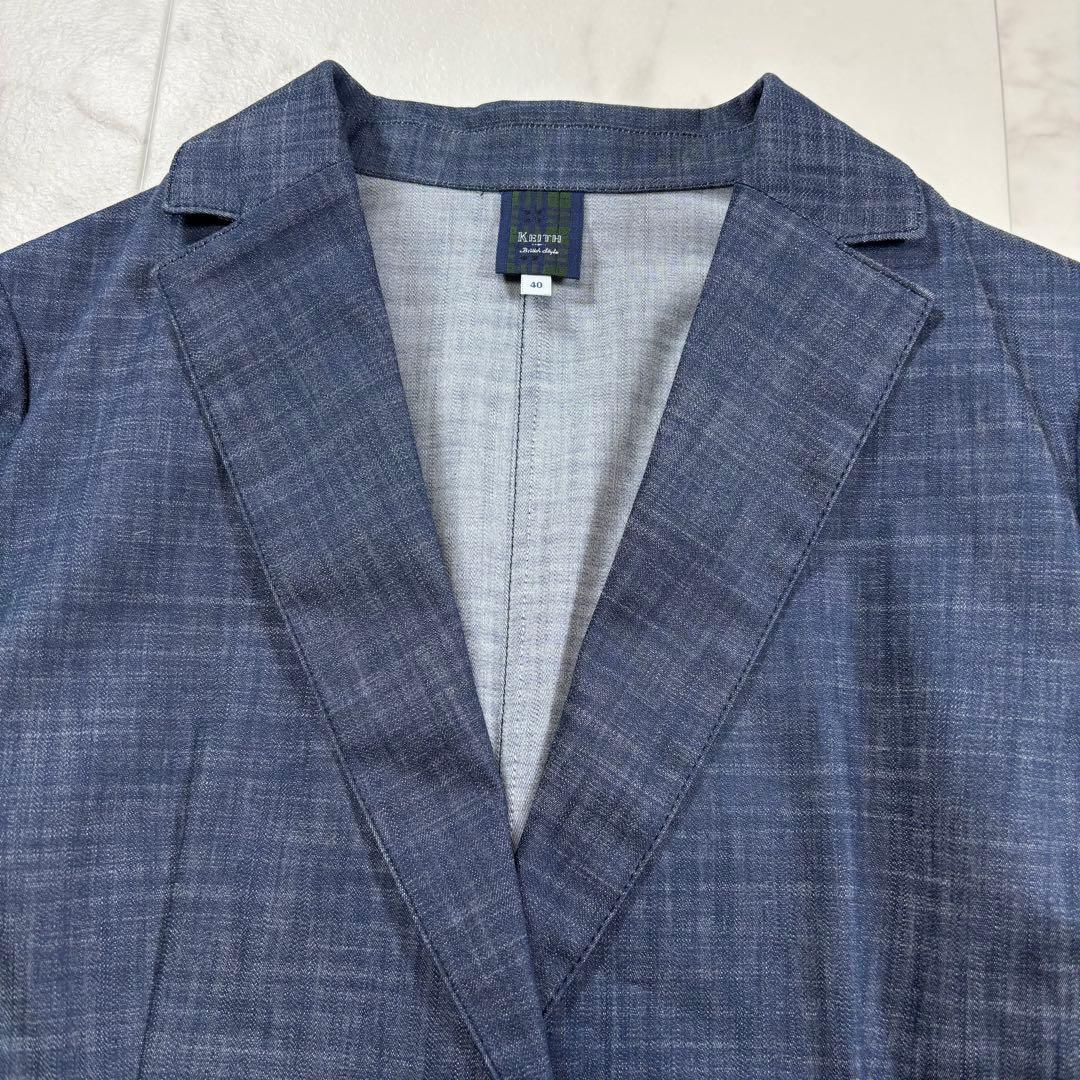 【新品】キース 洗える テーラードジャケット デニム 紺 ブルー 40 mdprevattcaulkingandwaterproofing.com