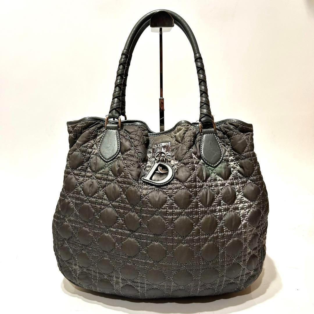 Christian Dior カナージュ ハンドバッグ ナイロン キルティング