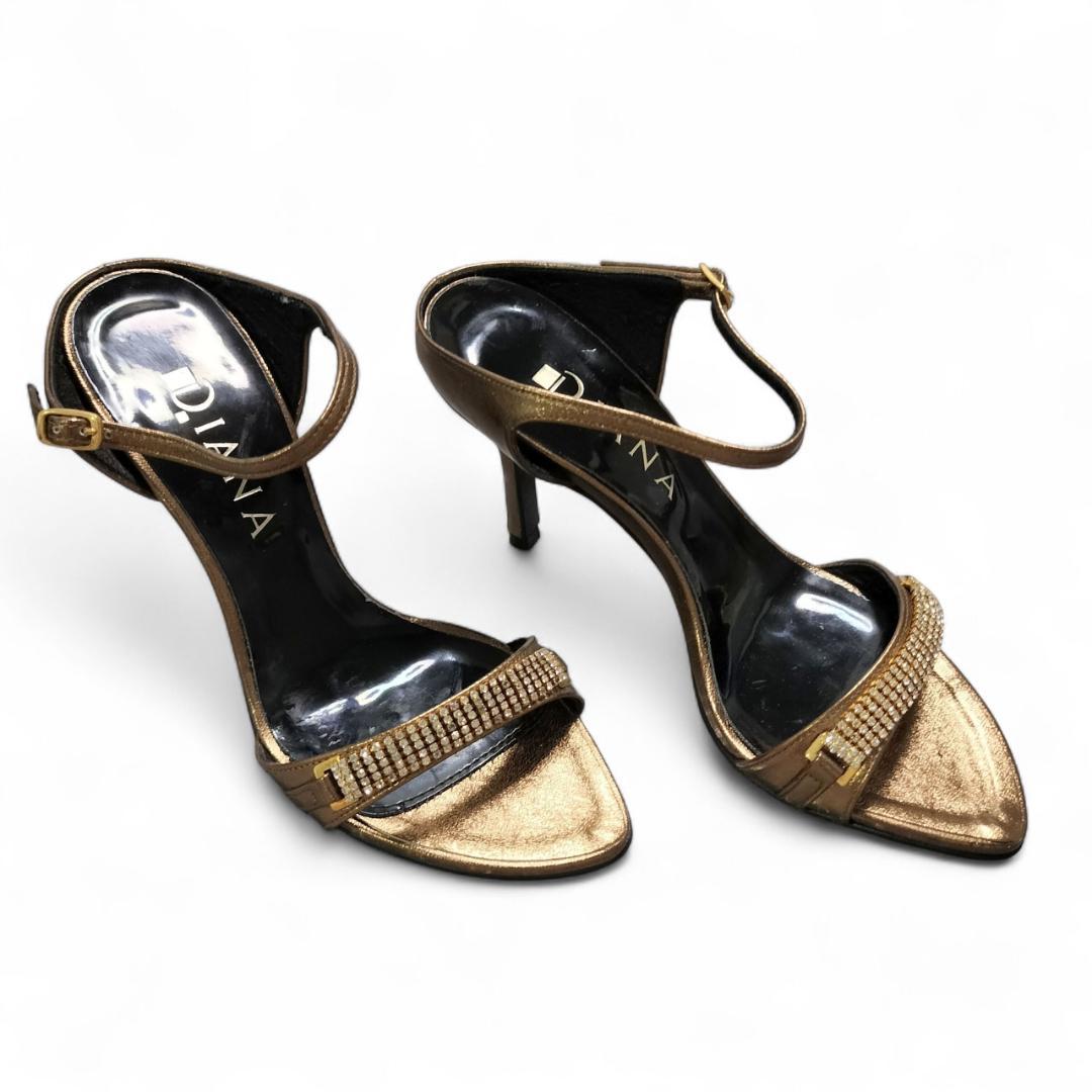 【極美品】DIANA ダイアナ サンダル ラメ グリッター ストラップ ヒール