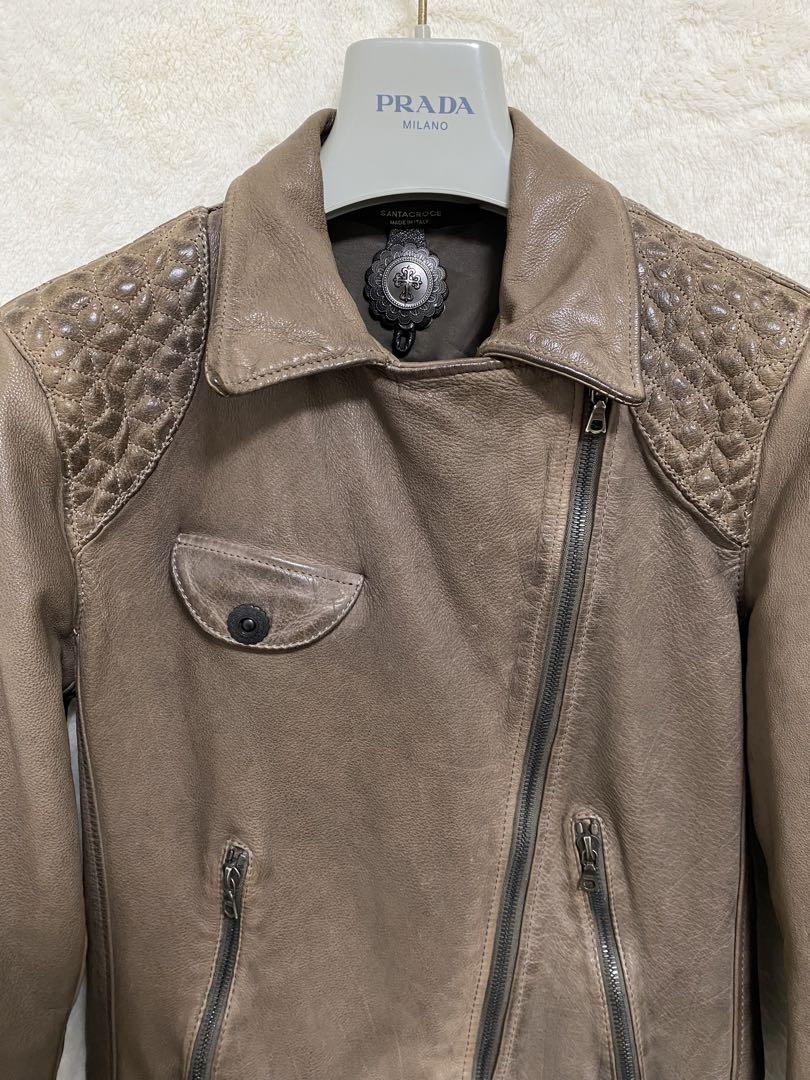 【美品】サンタクローチェ レディース レザー ジャケット XS (日本M) 薄茶