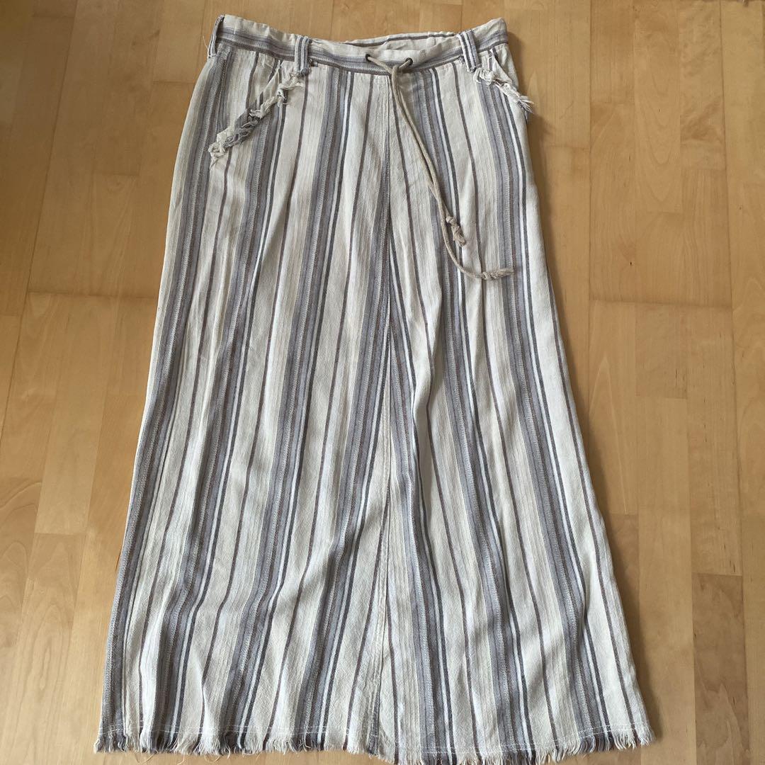 Natural VINTAGE GOA ロングスカート スライダー ジッパー付き