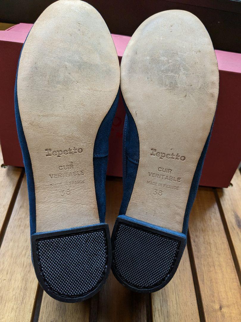 rｅｐｅｔｔｏ 青 スエード バレエシューズ 低ヒール
