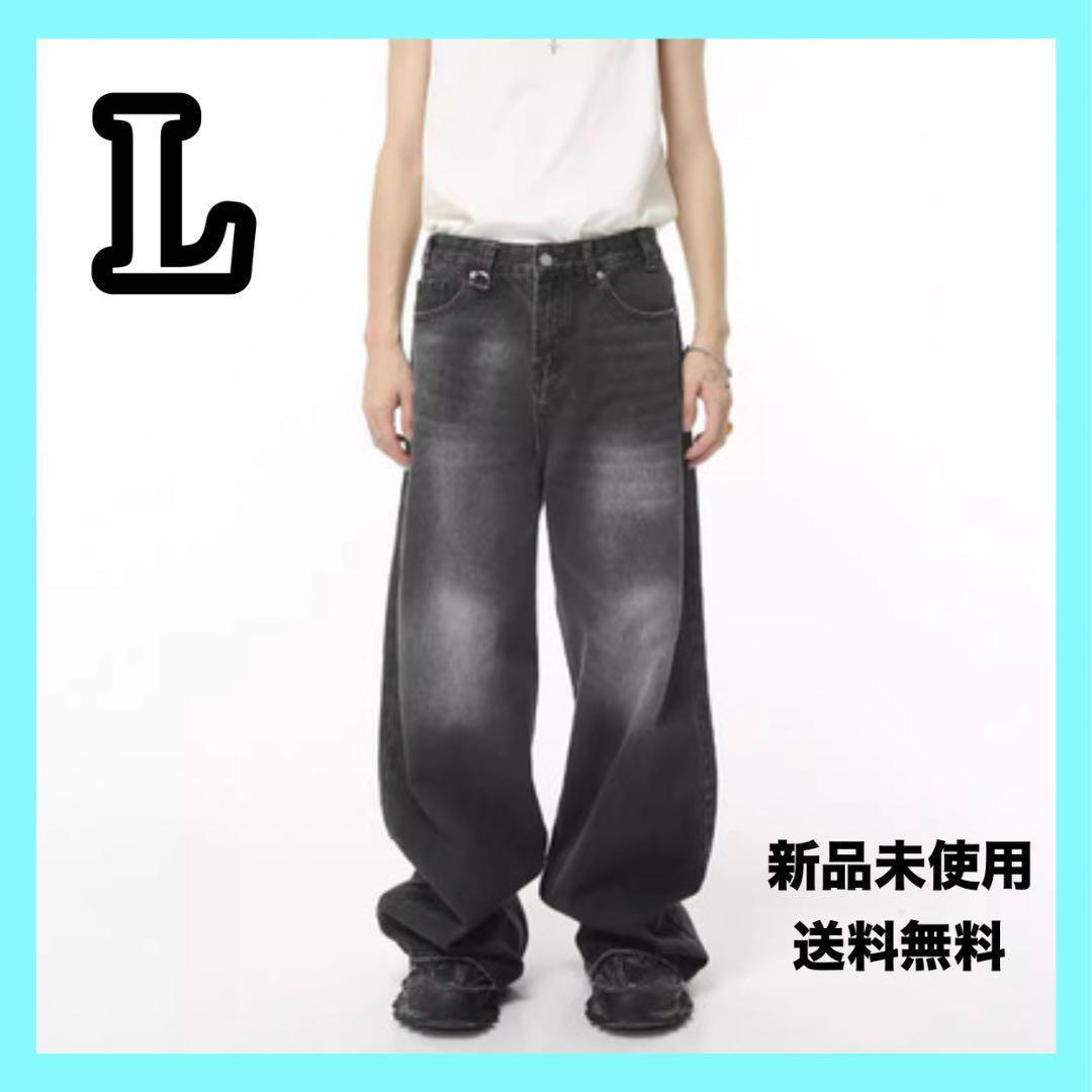 menes バギーデニム 新品】バギーパンツワイドパンツMenes Wide Denim Pants L
