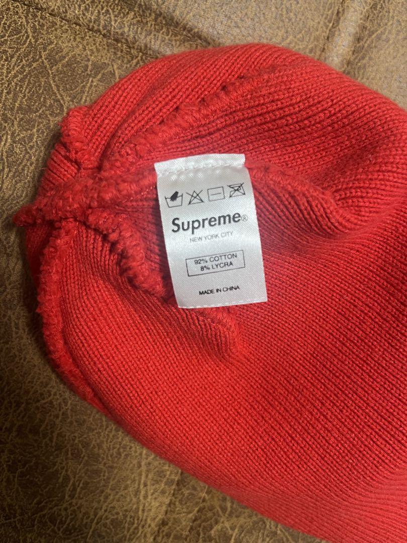 Supreme 赤 ニット帽 ビーニー