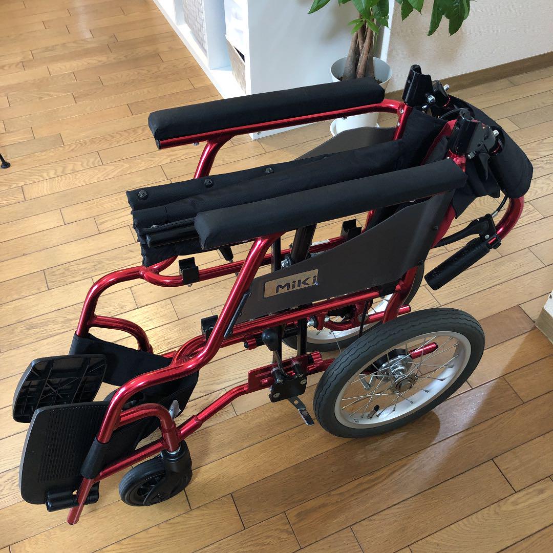 Miki 介助式 レッド 6egJu-m22135165593 キャリカル 軽量車椅子 最新品好評