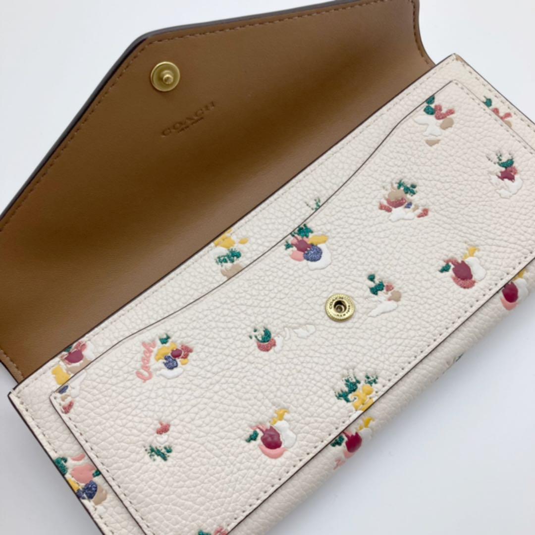 新作入荷安い COACH 花柄 ブティックライン ホワイト BGI3e-m22136868234 コーチ 長財布 ソフトウォレット 新作入荷安い