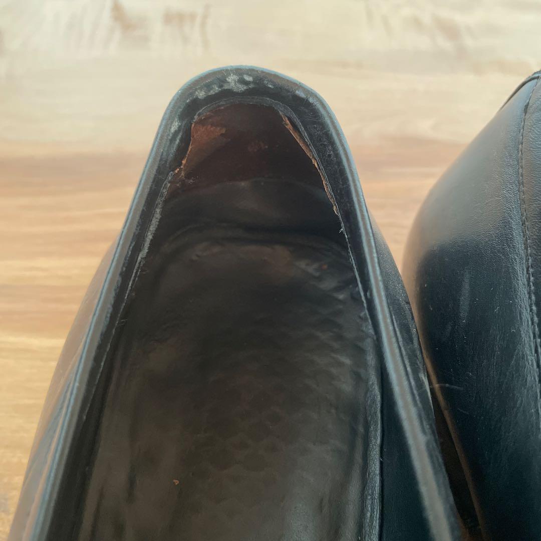 GUCCI メンズ 黒 ビジネスシューズ 革靴 26.5㎝ ゴール装飾
