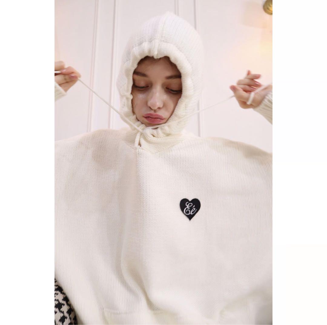 epine Eé knit hoodie off white é shaggy knit zipper hoodie （3color） | épine