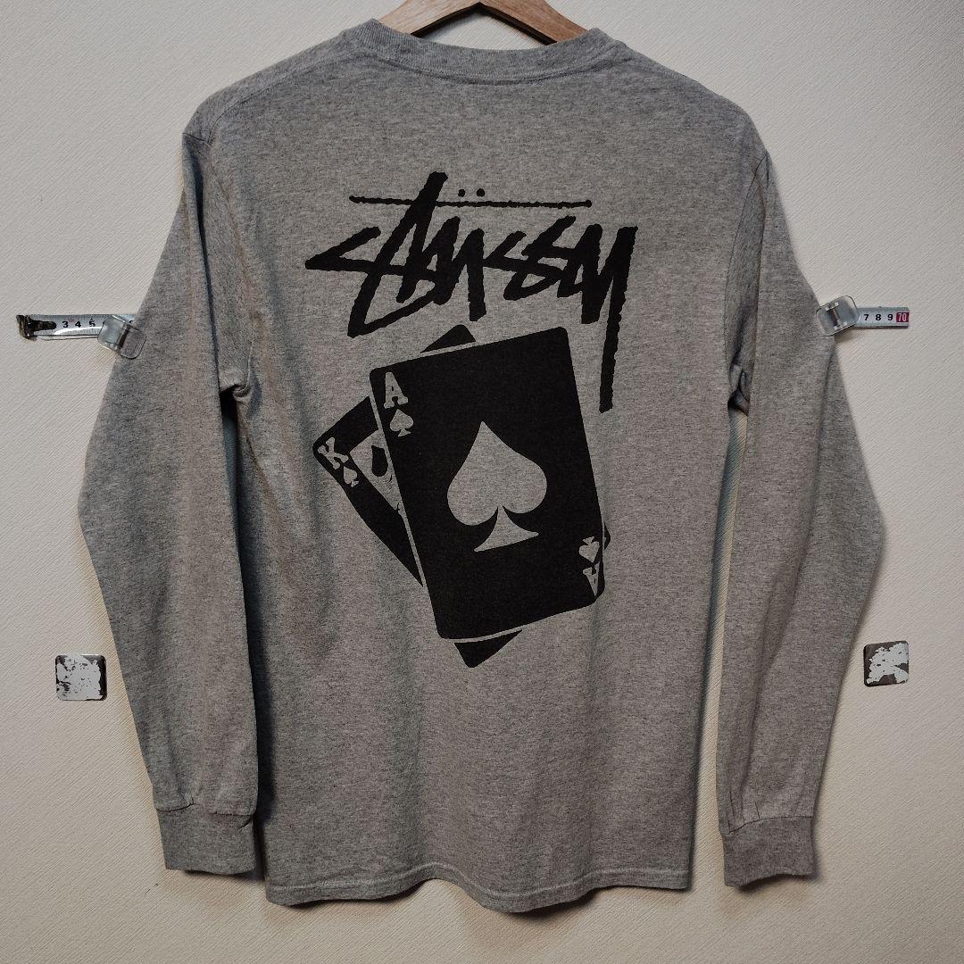希少 old stussy トランプ　プリント　エース　ロンT 長袖　シャツ