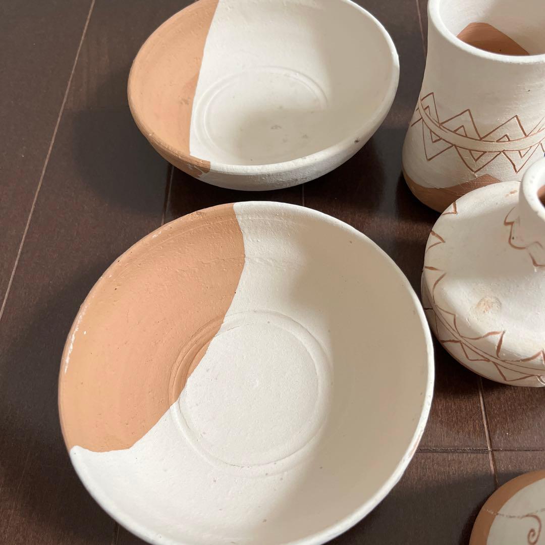 素焼き　花瓶・皿　12個