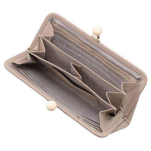 新品未使用！ドット柄がま口長財布（シルバー）