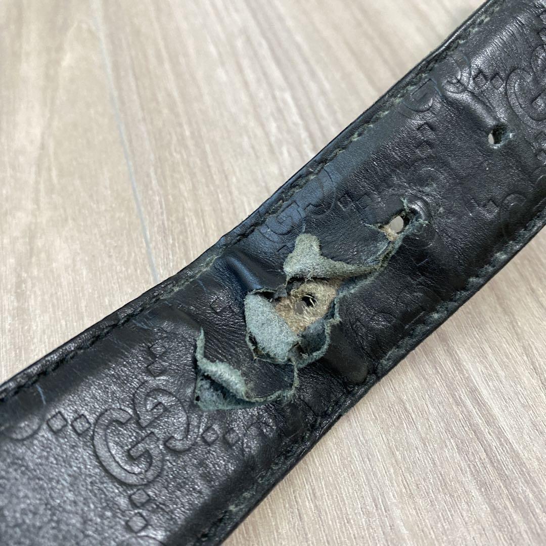 ◆GUCCI　グッチ ダブルG バックル レザーベルト　メンズ