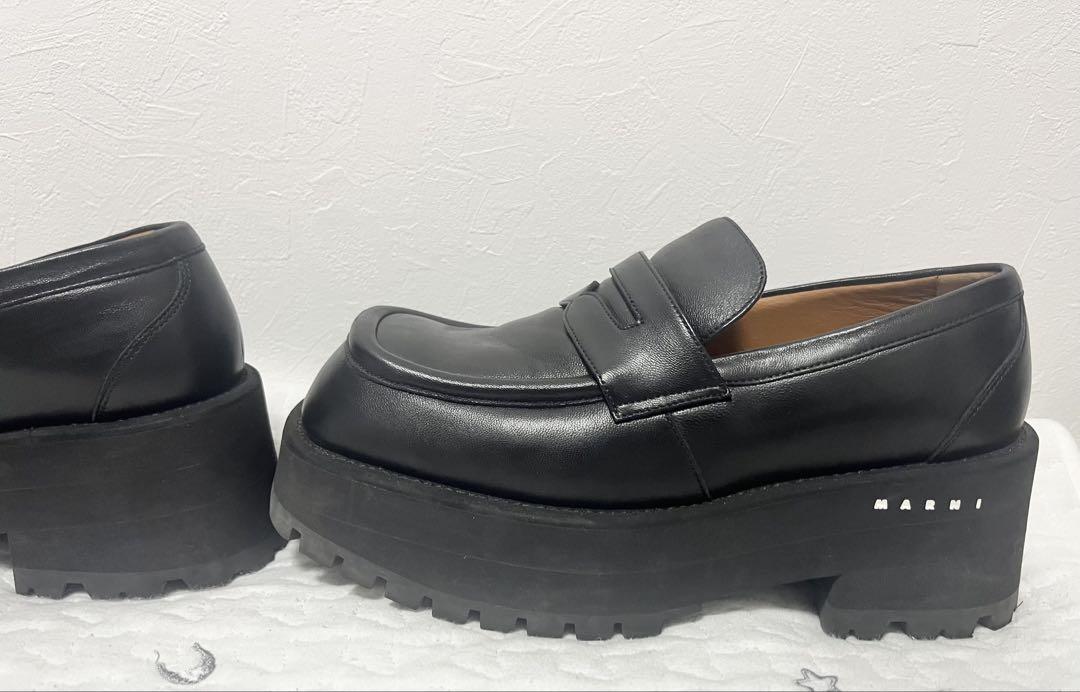 ◆◆一度のみ使用 24.5 MARNI マルニ ローファー オーバーサイズ 厚底 ◇◇一度のみ使用 24.5 MARNI マルニ ローファー オーバーサイズ