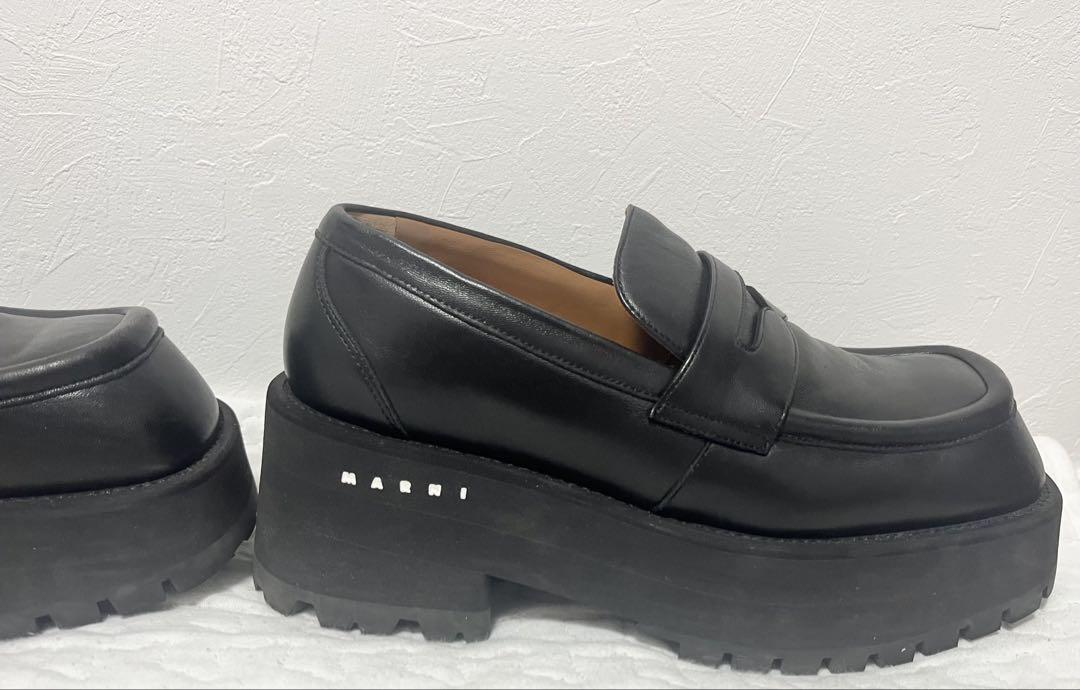◆◆未使用 37 jp24.0 マルニ ローファー オーバーサイズ 厚底 ◇◇一度のみ使用 24.5 MARNI マルニ ローファー オーバーサイズ