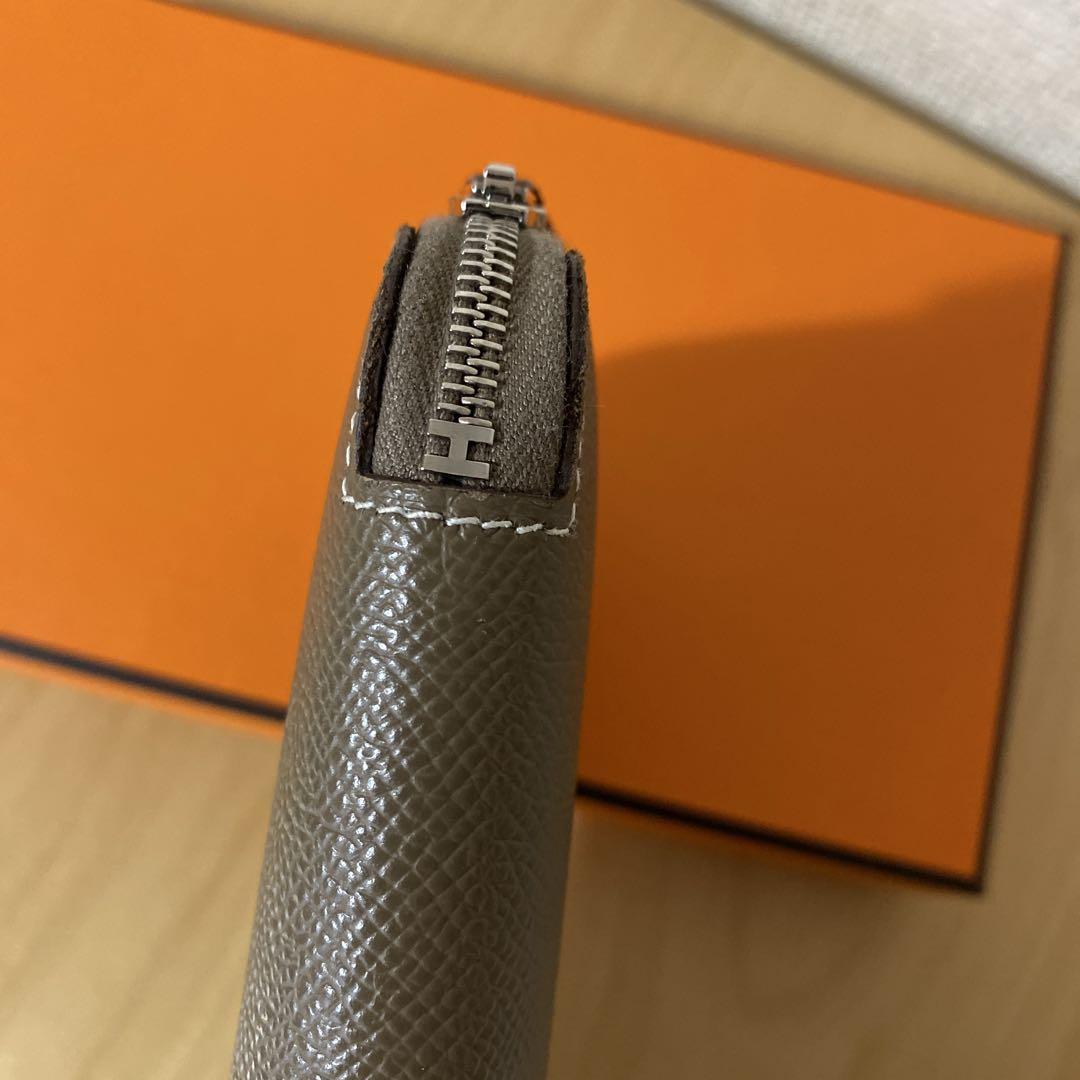 エルメス アザップ シルクインロング 長財布 エトープ 美品