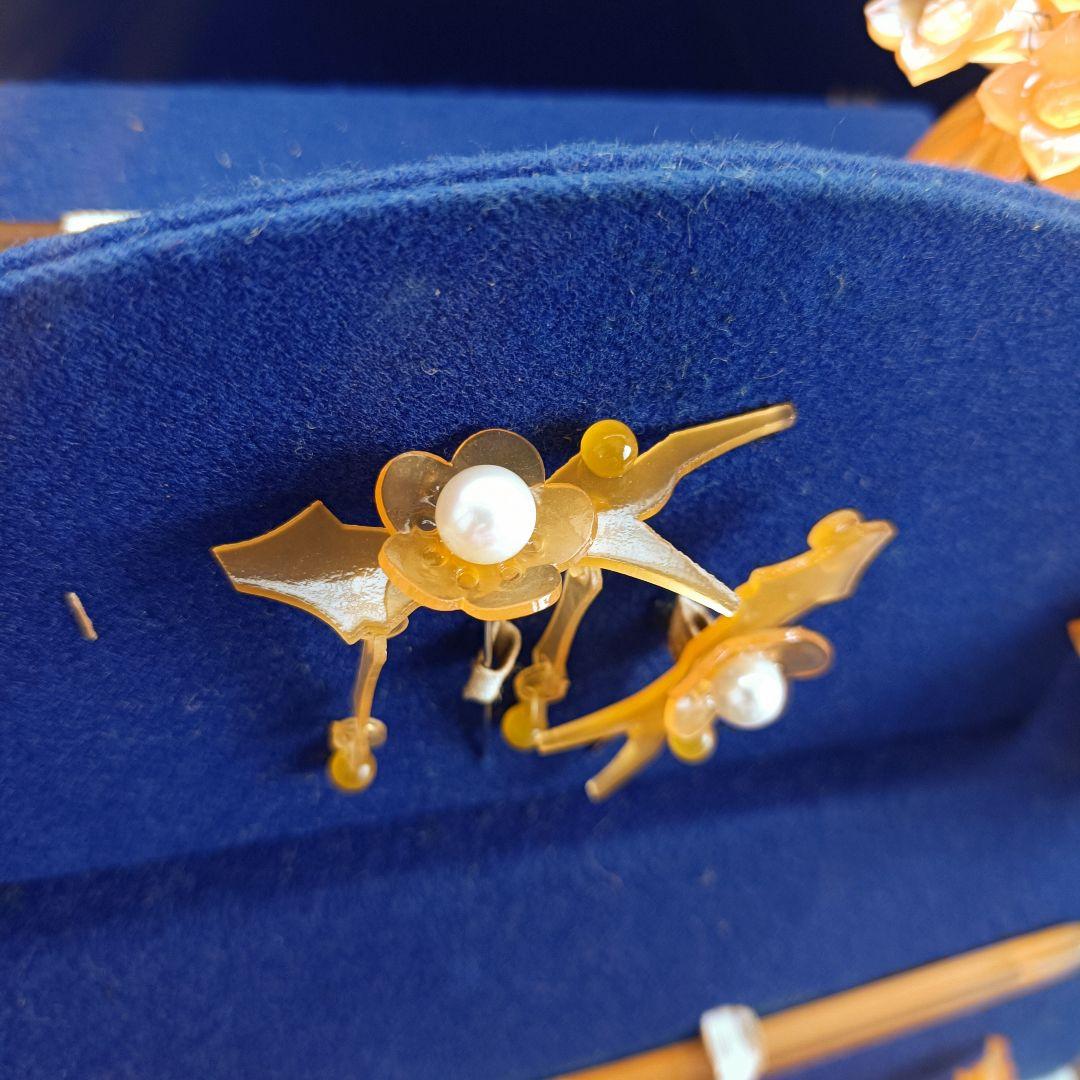 上品な 和装 髪飾り 美しい花 パール インテリア 置物 開運にも♪ 花嫁小物