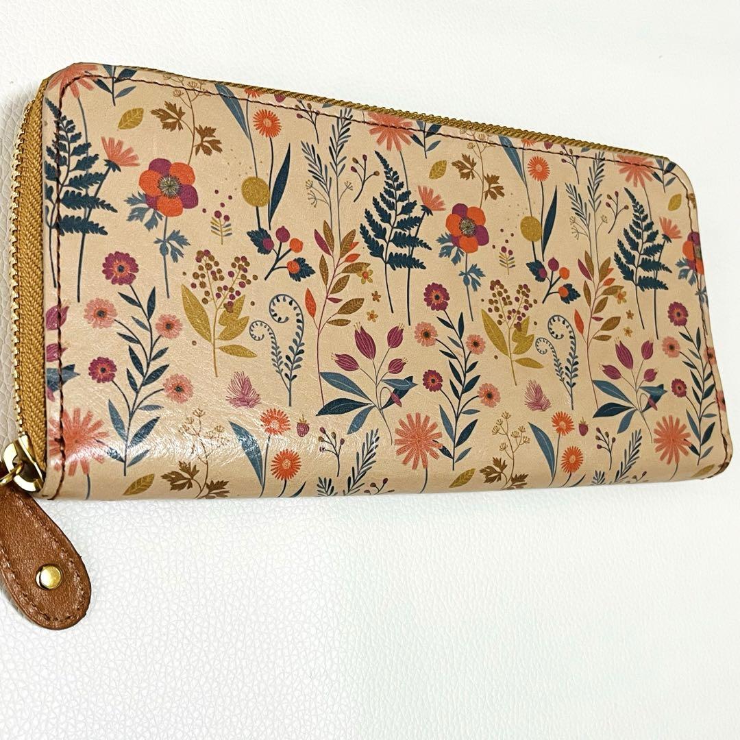 極美品☆Dakotaダコタ×ミニラボ 花柄 レザー 長財布 日本製