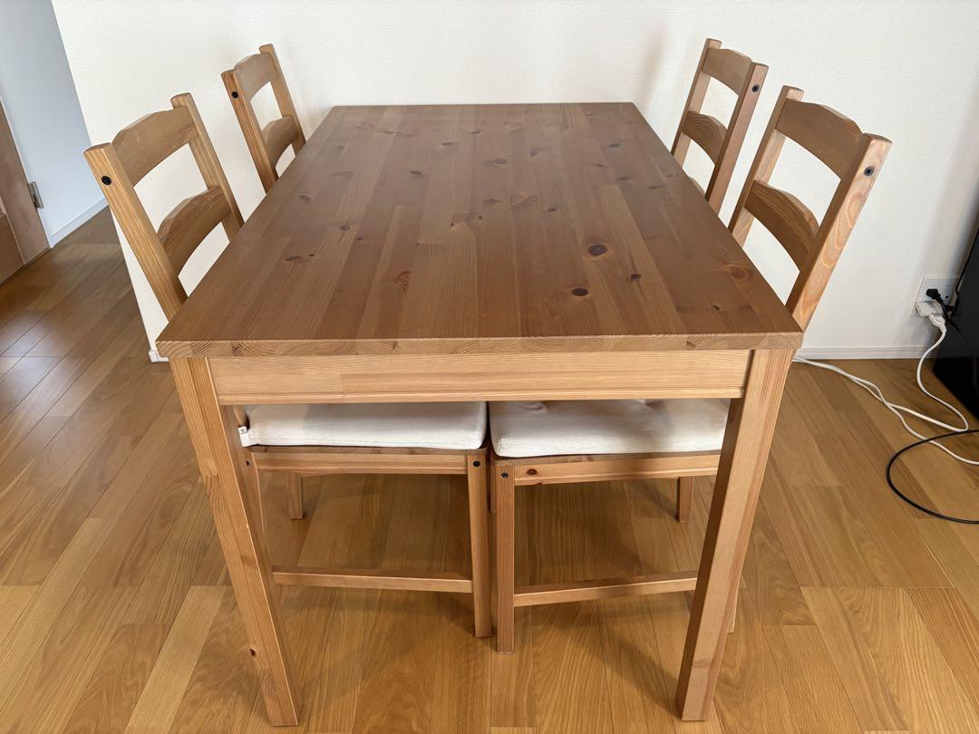 IKEA ヨックモック 椅子4脚付き 引き取り限定 引き取り限定 IKEA ヨックモック ダイニングテーブル 椅子4脚