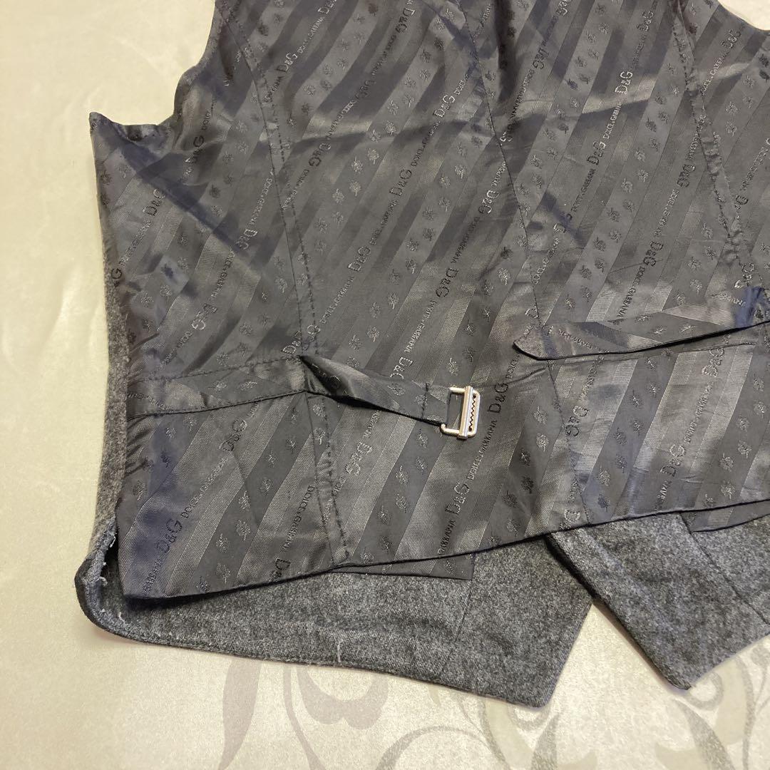 D&G ドルチェ＆ガッバーナ　カシミア混　ベスト　ジレ　グレー　48 総柄