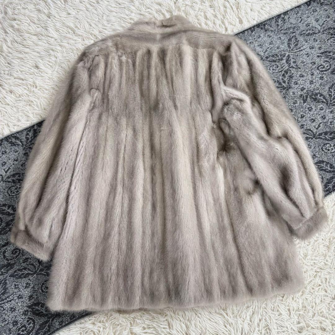 美品 サファイアミンク MINK ミンク ミドル コート リアルファーコート