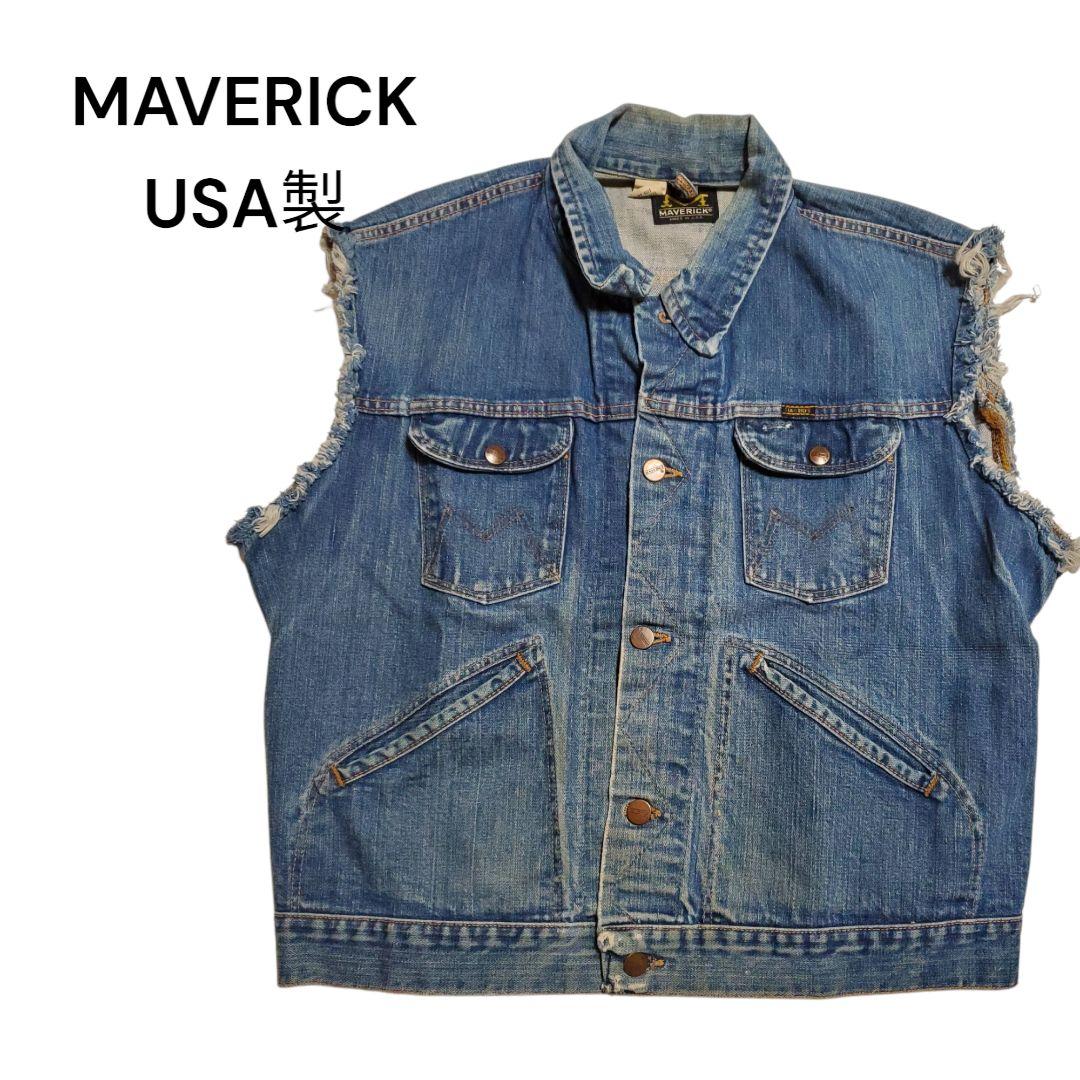 90s USA製 MAVERICK デニムベスト 46