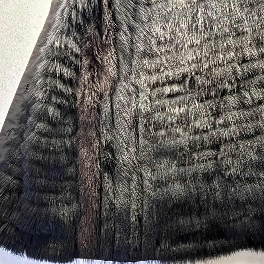 デザイン裏地ブルーフォックスロングコートM CECI