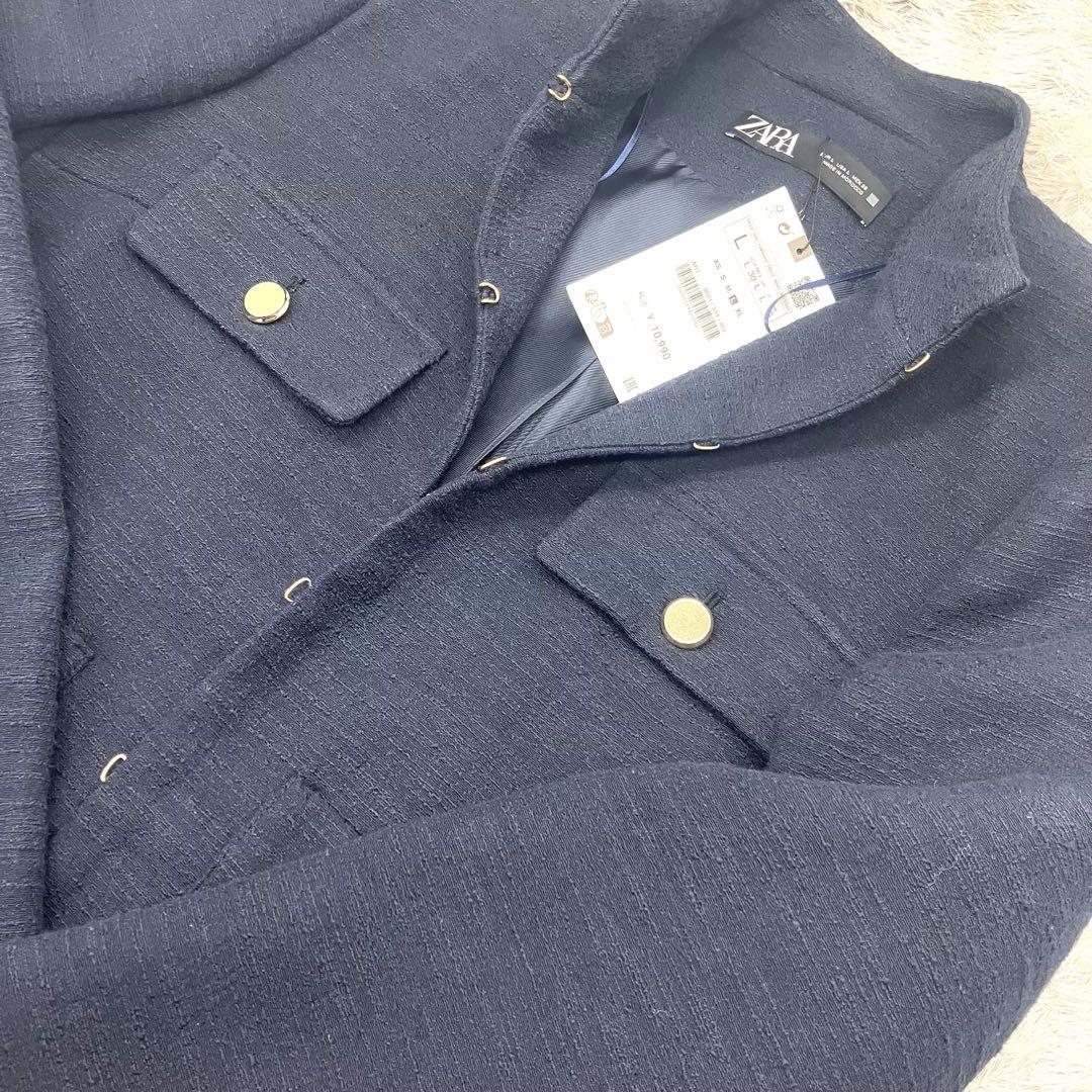 タグ付き ZARA ジャケット ネイビー L ザラ