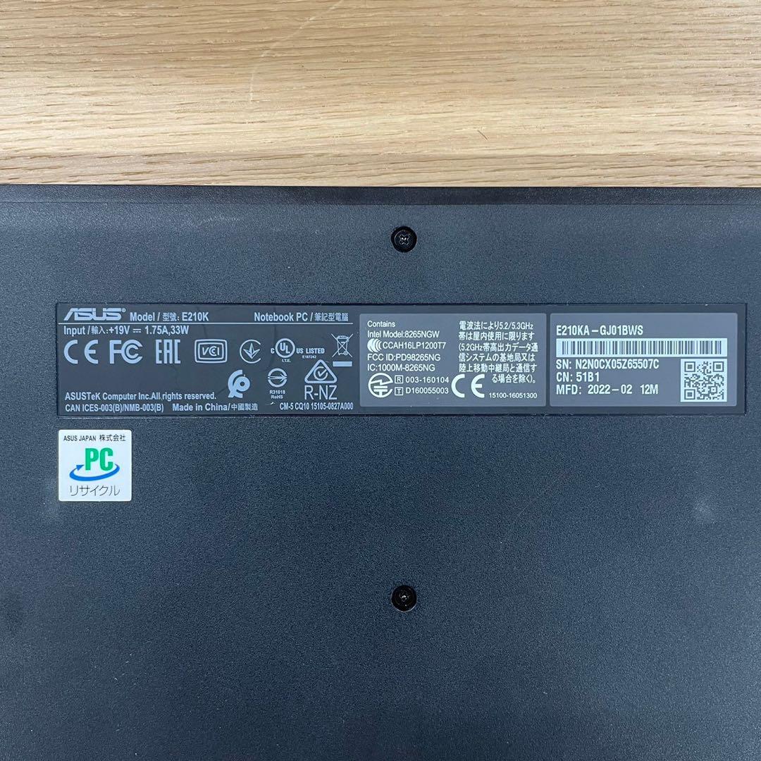 Windowsノート本体 ASUS Vivobook Celeron N4500 4GB 128GB