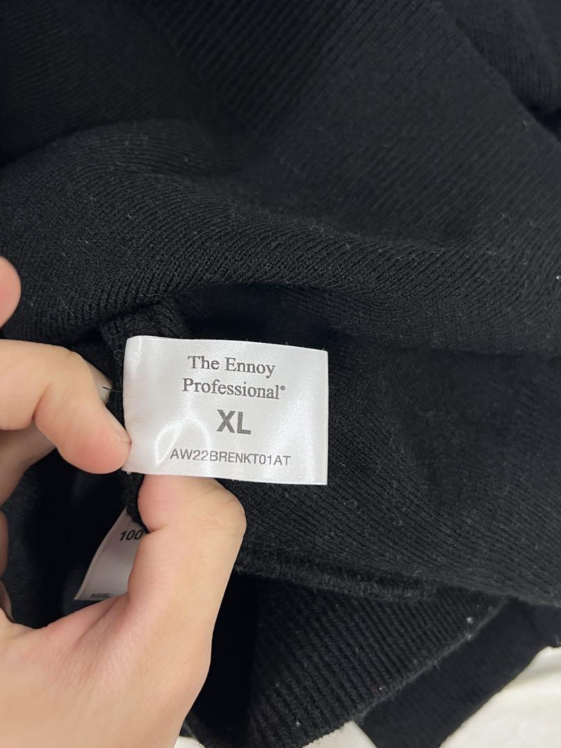 トップス ENNOY ROUND NECK PULLOVER BLACK XL