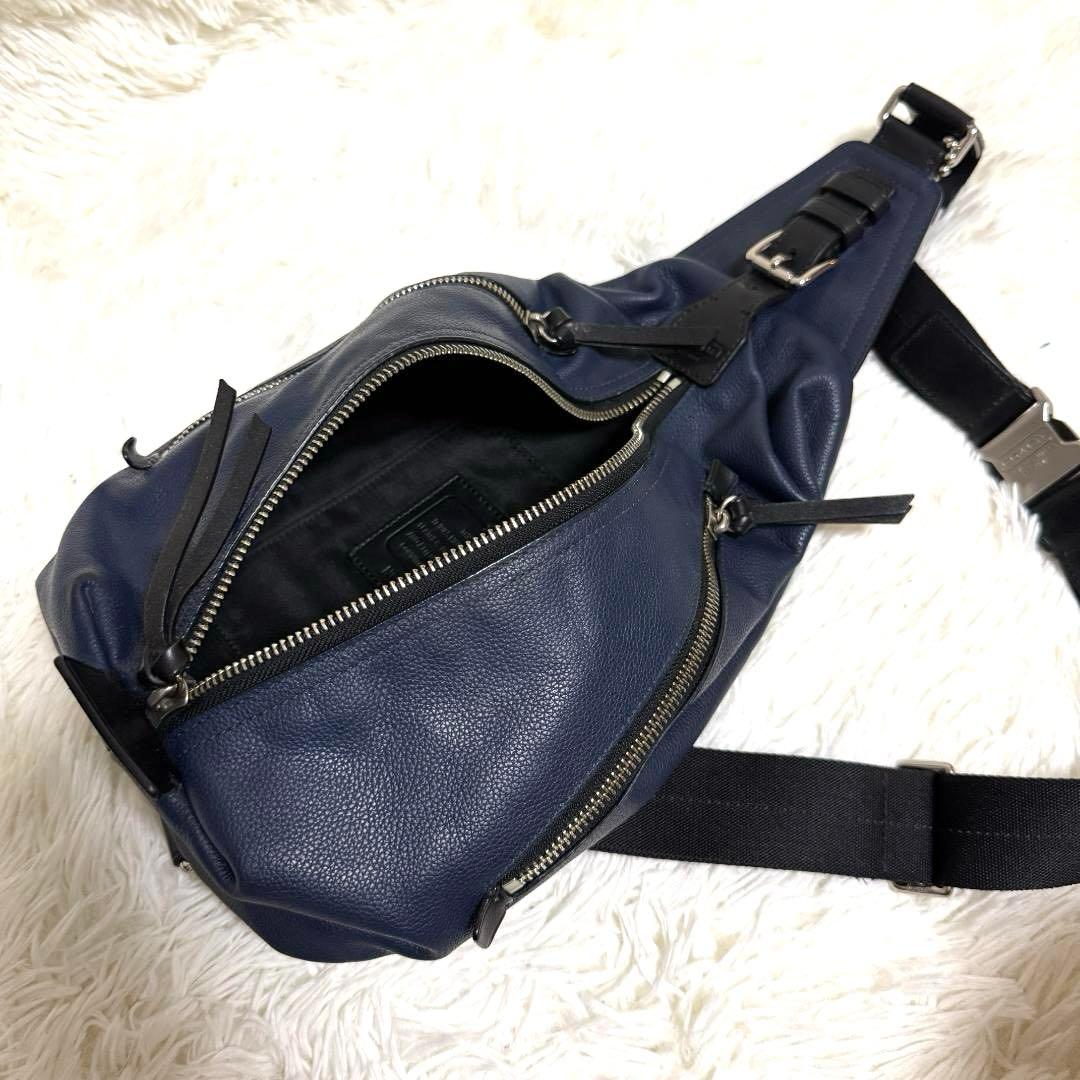 【美品✨】COACH コーチ トンプソン ショルダーバッグ レザー ネイビー 紺