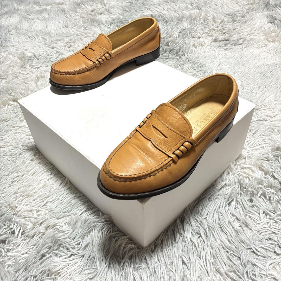 【美品】HARUTA 本革 コインローファー キャメル〈参考価格12,100円〉