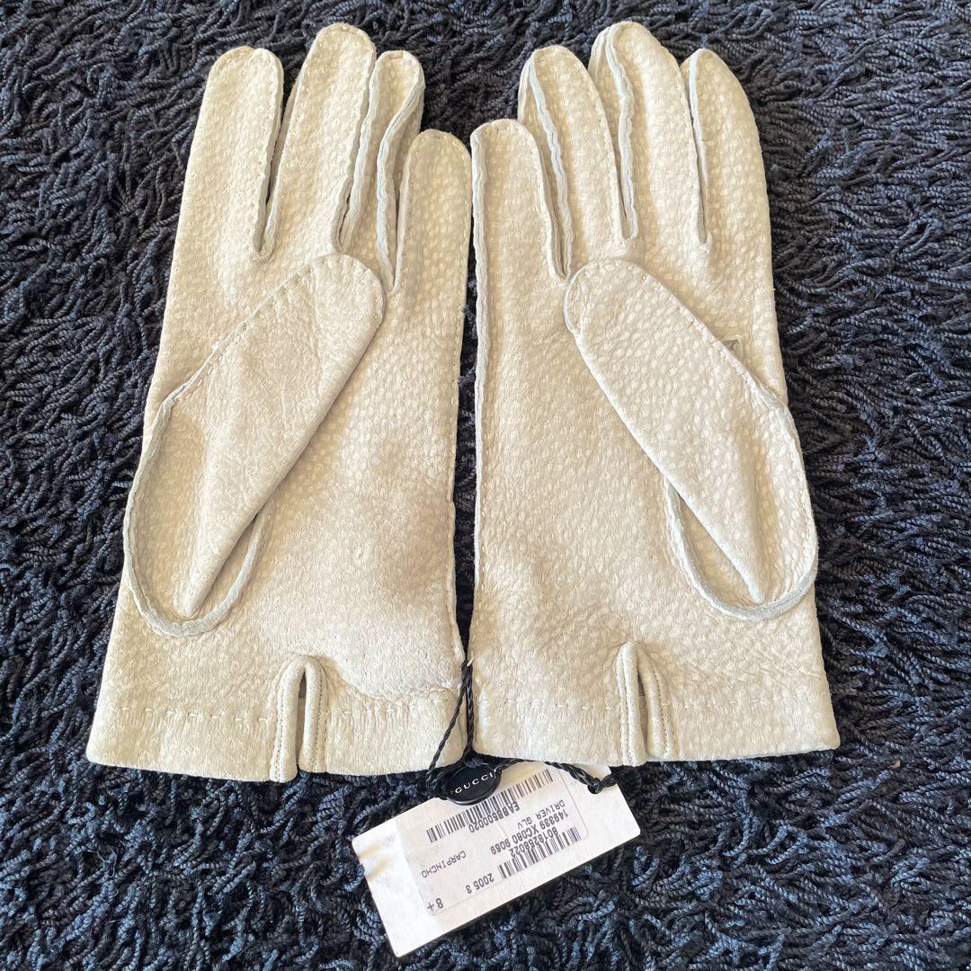未使用品✨GUCCI グッチ レザーグローブ 手袋 ベージュ 8 1/2
