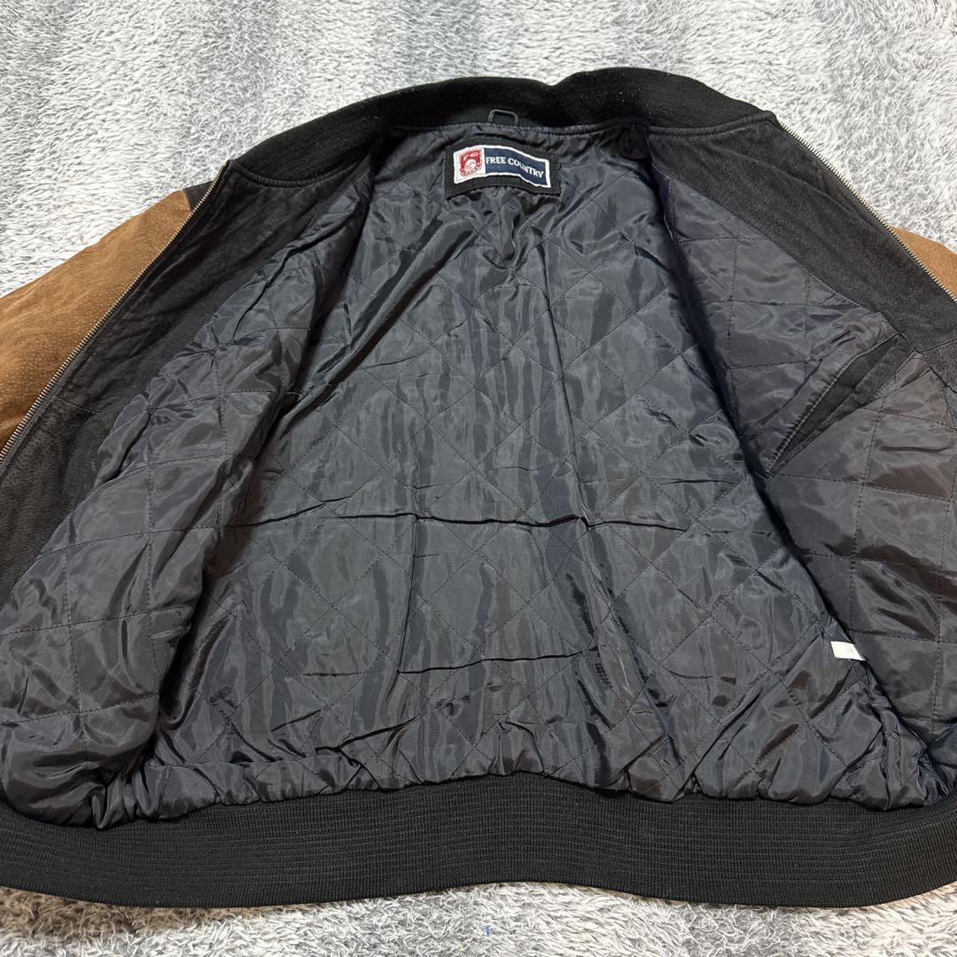 【SALE／10%OFF 古着 F.C. FREE COUNTRY ジャケット スタジャン 黒茶 スエード ジャケット・アウター
