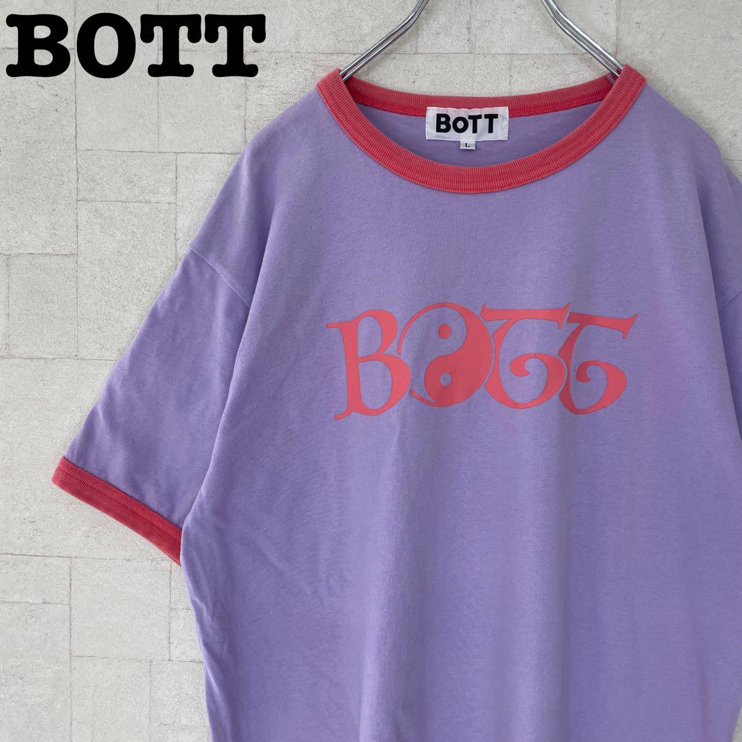 最新人気 人気Lサイズ】ボット☆ビッグロゴリンガーTシャツ 好配色ユニ トップス