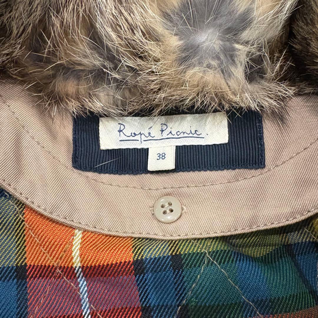 【極美品】ROPE ロペ ロングファートレンチコート ラクーンファー 40 ROPE'（ロペ）の「ファー付チェックライナー付トレンチコート（）」 - WEAR