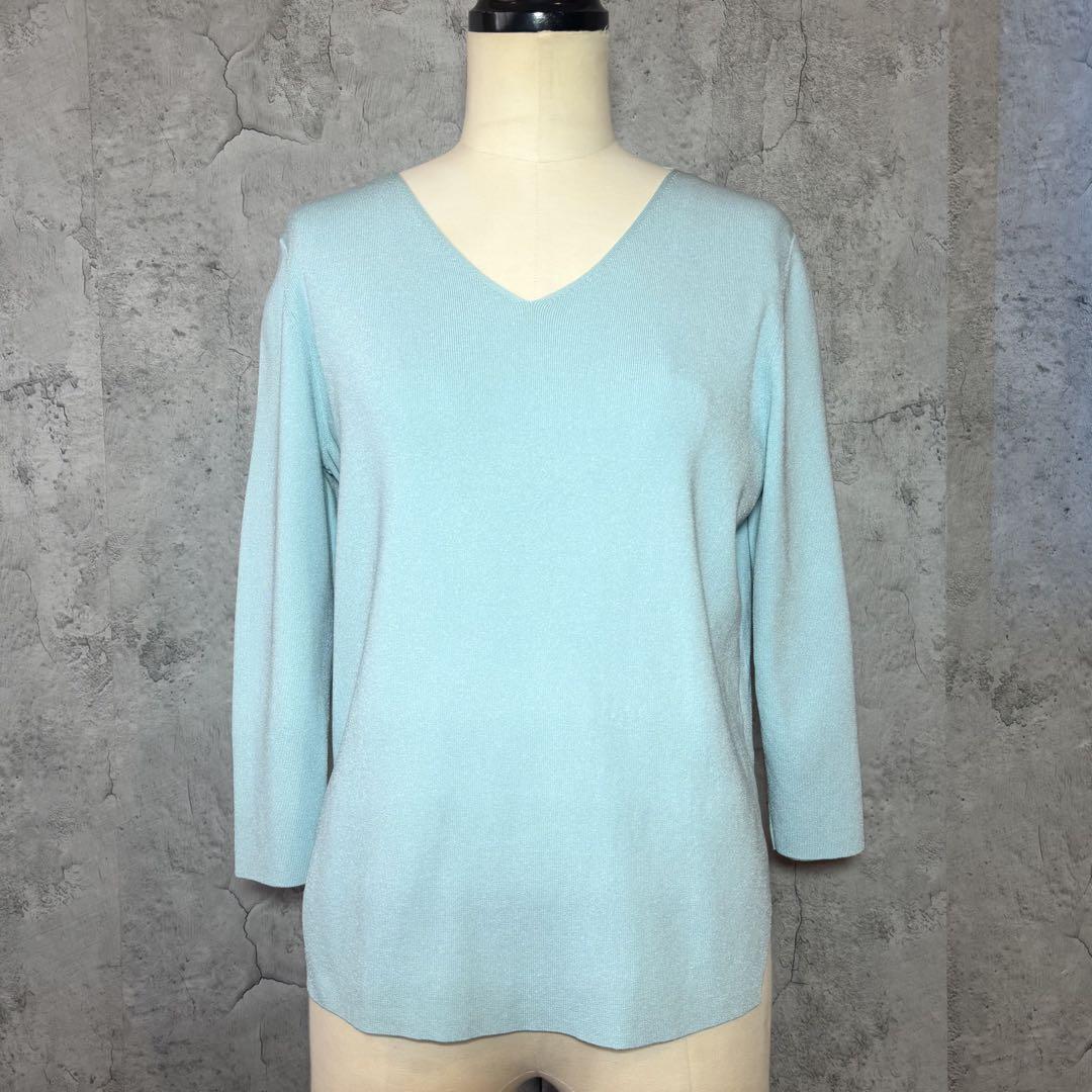 M-PREMIER COUTURE Vネックスリットニットプルオーバー