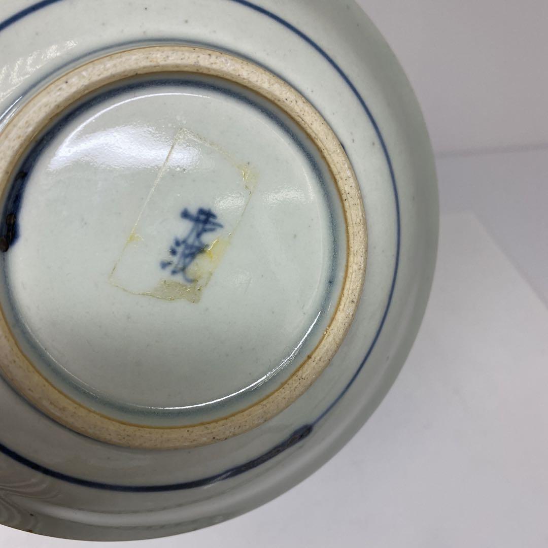 六代　佐藤走波　染錦　牡丹文山水　五寸皿　5客　共箱　東さ6-0929☆2F