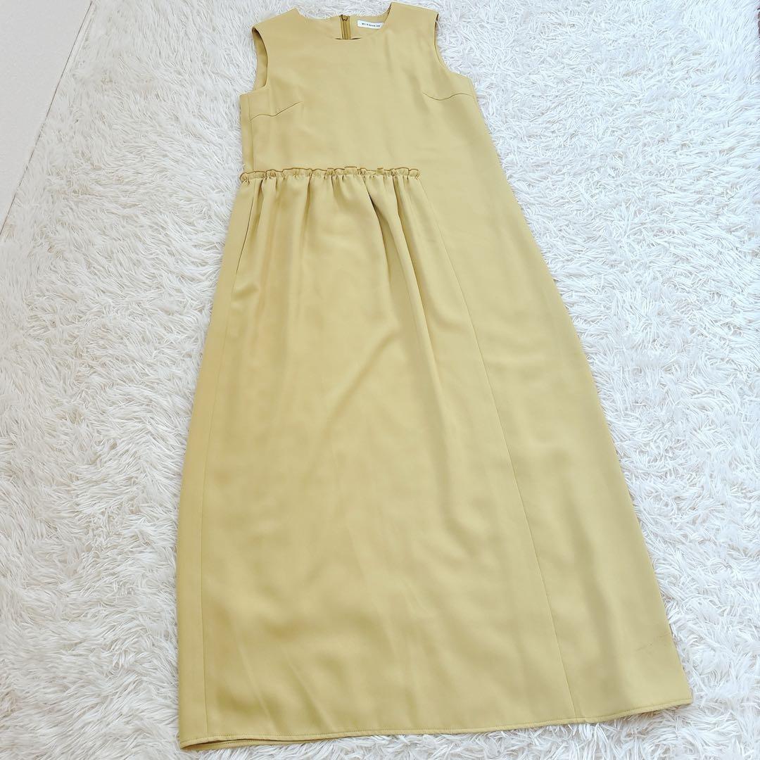 ブレンヘイム　ロングワンピース　イエロー　ノースリーブ　フリル　サイズS