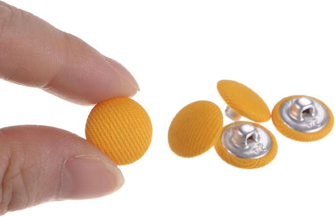 オレンジ スナップボタン 15mm 30個 ファブリッククロスカバーボタン