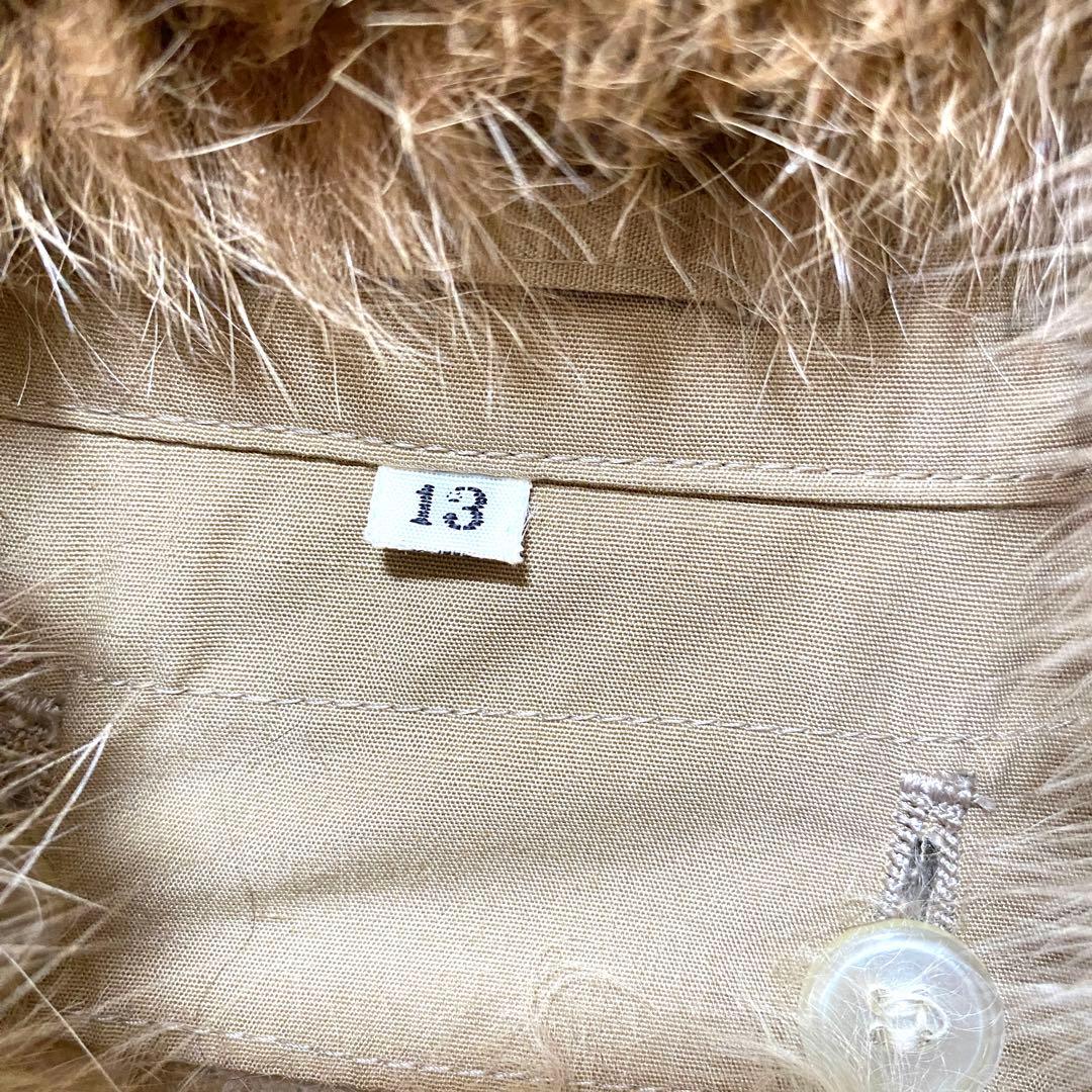 Diolen トレンチコート ロングファー付き ベルト ベージュ ヴィンテージ Diolen トレンチコート ロングファー付き ベルト ベージュ ヴィンテージ