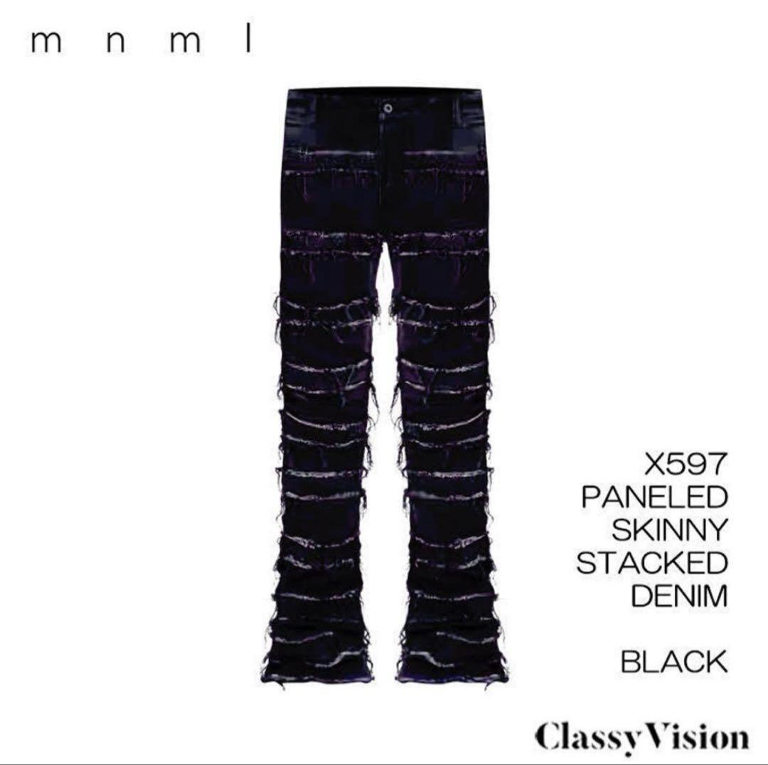 mnml X597 パネルスキニースタックデニムパンツ 29