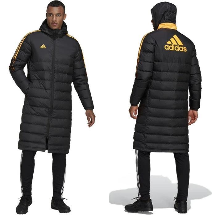 adidas ロングダウンコート ティロ21 L ブラック×ソーラーゴールド