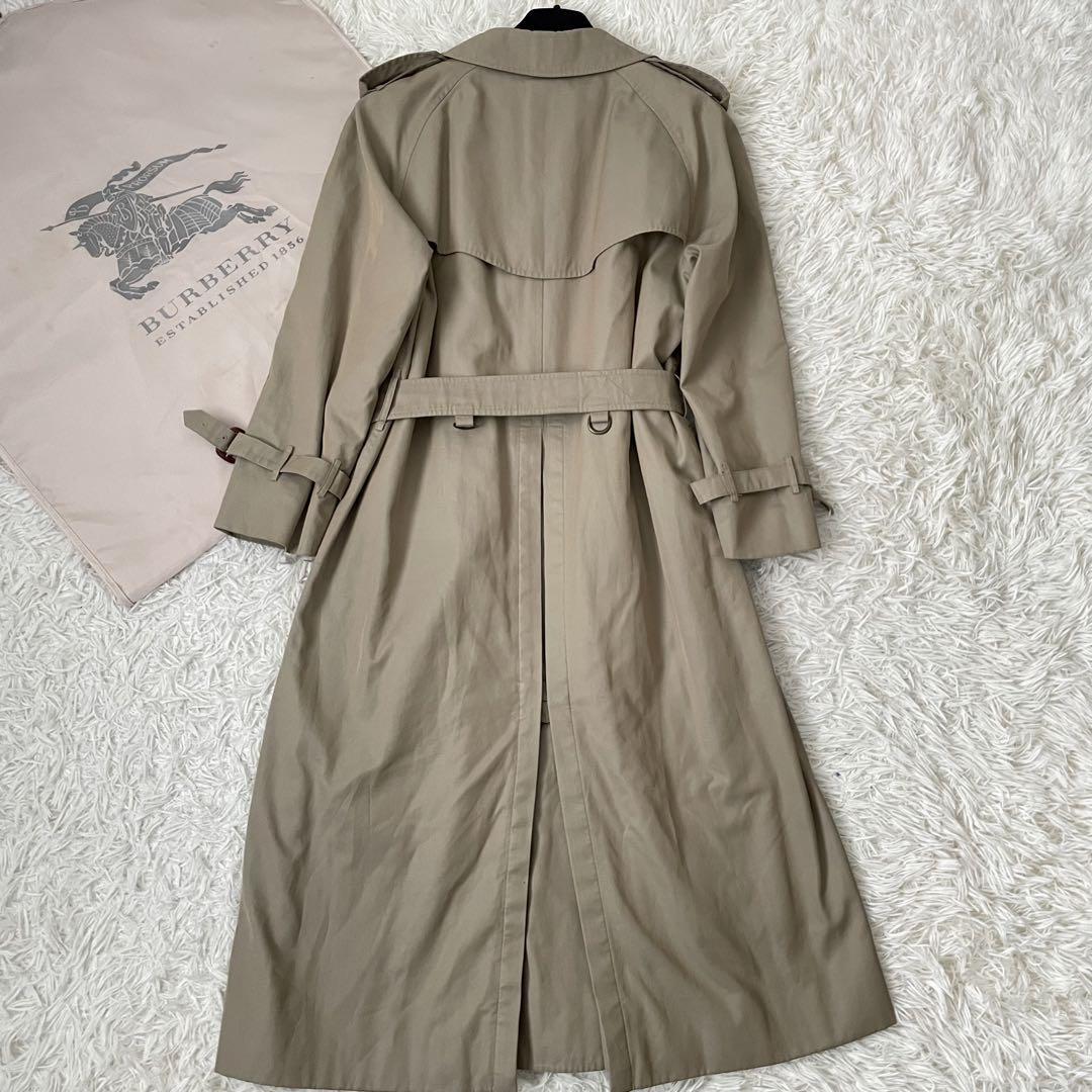 着丈110✨美品 バーバリー ライナー付 トレンチコート 玉虫 マキシ丈 L