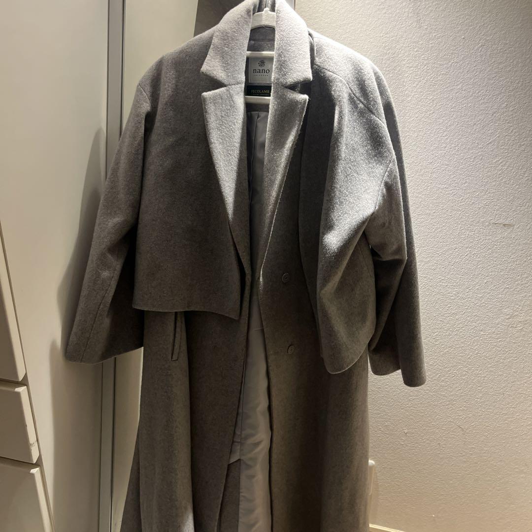 グレー ロングコート ショートジャケット セット