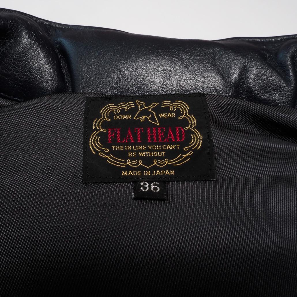 THE FLAT HEAD レザー コーデュロイダウンベスト DWV-15 紺