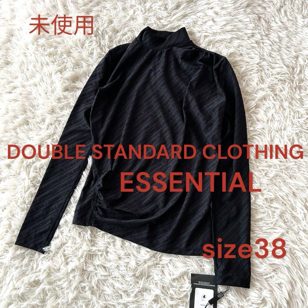 ♦︎未使用ダブルスタンダード　エッセンシャル　ロゴ入りハイネック　黒　Mトップス